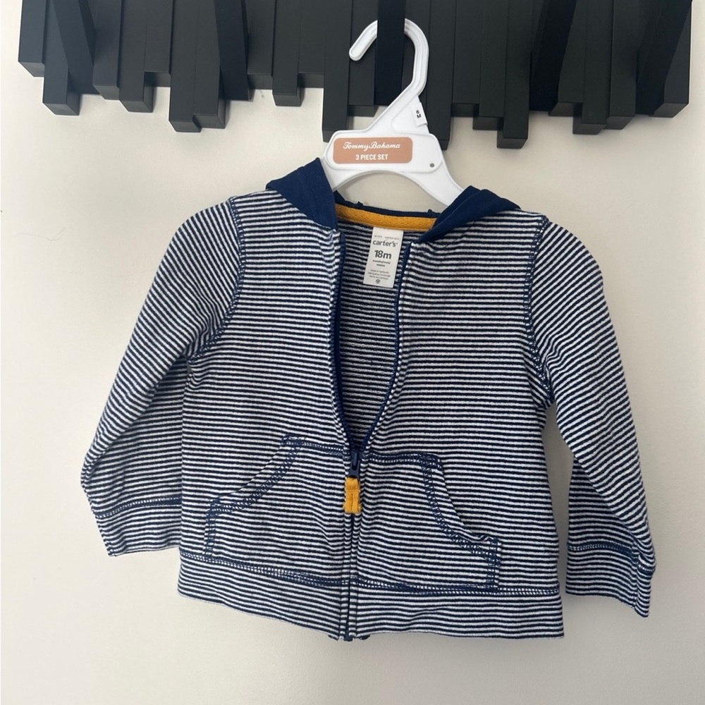Carter’s Navy and White Striped Baby Jacket